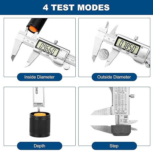 Digital Caliper Measuring Tool, 6 Inch Stainless Steel Vernier Caliper Digital Micrometer with Large LCD Screen, Auto-Off Feature, Easy Switch from Inch to Millimeter