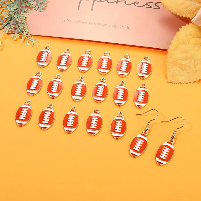 20PCS Sports Charms Enamel Basketball Baseball Pendant Charms - Image 2