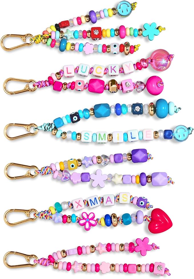MYCUTEY DIY Keychain Making Kit-Big Beaded Keychain & Bag Charm Craft Supplies - Image 3