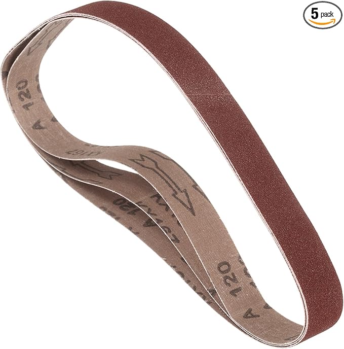 5 Pcs Sanding Belts 1 x 30 Inch 120 Grit Aluminum Oxide Abrasive Sandpaper for Belt Sander Metal Grinding Wood Working Weld Rust Removal