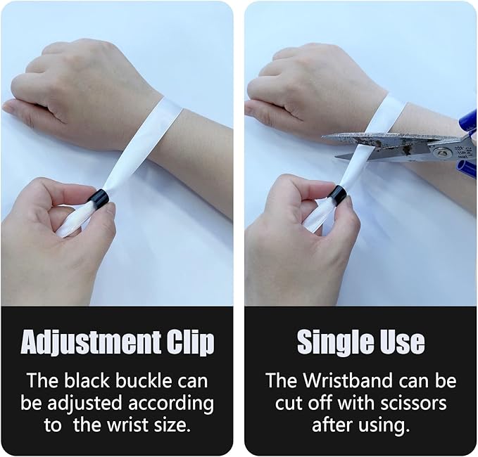 100 Pcs Cloth Wristbands for Events - Disposable, Colored Wristbands (Color : White)