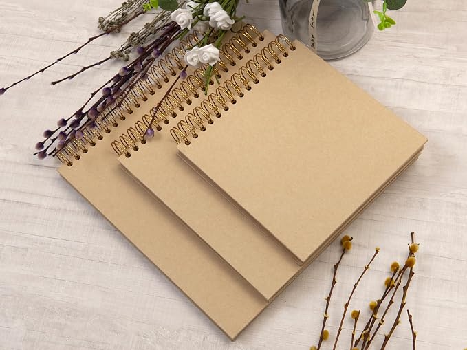 potricher 12 x 12 Inch Large DIY Scrapbook Photo Album 80 Pages Thick Kraft - Image 6