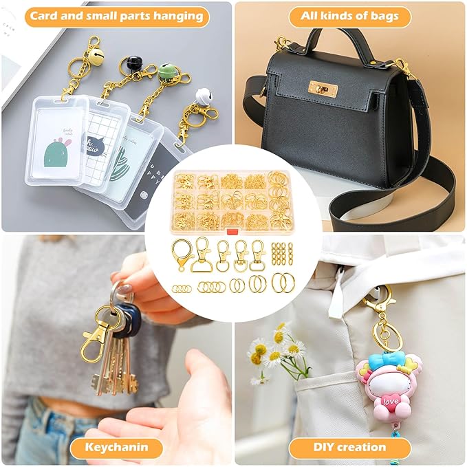 PAXCOO 300PCS Keychain Making Kit, Keychain Craft Supplies Including Key Chain - Image 5