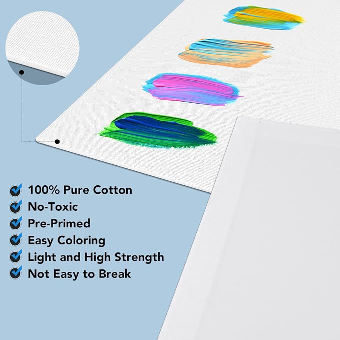 ESRICH Canvases for Painting 8Pack Painting Canvas - Image 3