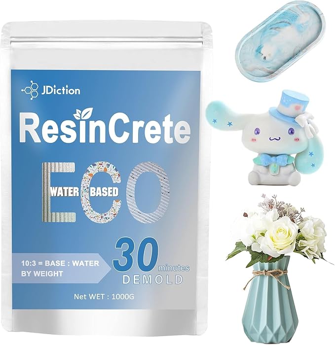 JDiction ResinCrete, 1000G Water-Based Eco-Friendly Formula, 20-30 Minutes by JDiction