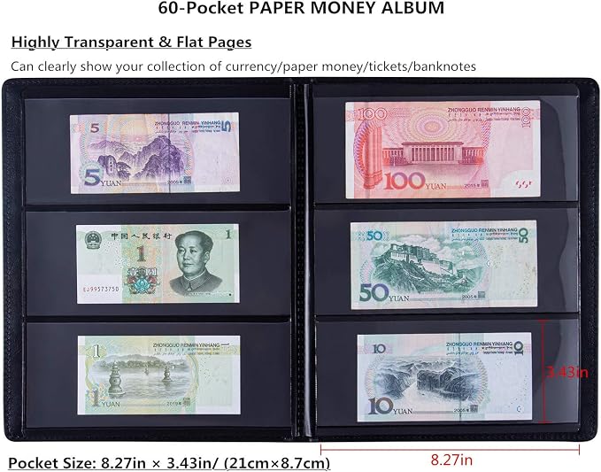 Ettonsun Leather 60-Pocket Dollar Bill Holders - Image 3