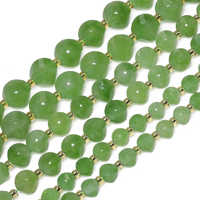 34pcs Natural Green Jade Stone Beads - Image 7