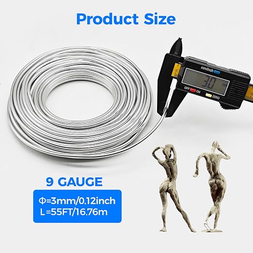 55FT 9 Gauge Bendable and Strong Craft Wire, Flexible Aluminum Armature Wire - Image 2