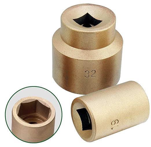 CS Unitec | Non-Sparking & Non-Magnetic Aluminum Bronze Impact Socket Set | 1-1/8 inch 6 Point Socket, 3/4 inch Drive