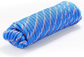 Wellmax Diamond Braid Nylon Rope - 3/8 Inch by 50 Feet Blue Color - Extra Strength, Sunlight and Weather Resistant - Heavy Duty Construction