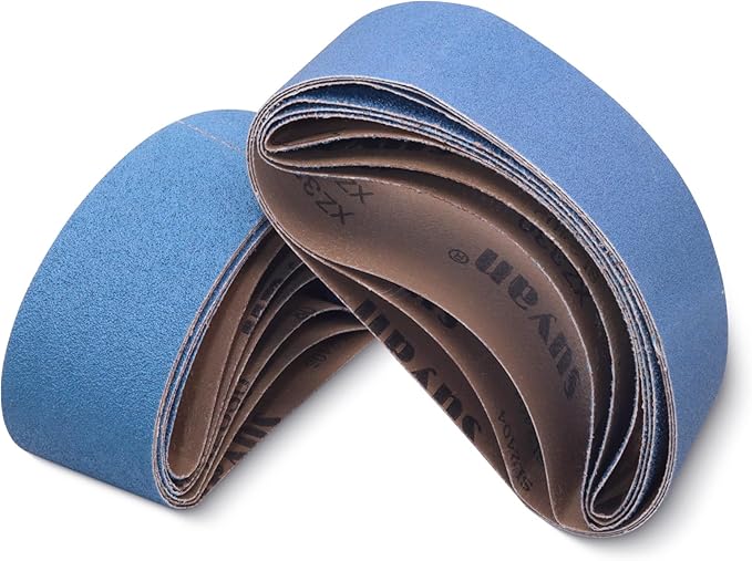 12 Pack 3 x 21 Inch Zirconia Sanding Belts, 3x21 Belt Sander Sanding Belts, 3 Each of 40/60/80/120 Grits Belt Sander Paper for Metal Wood