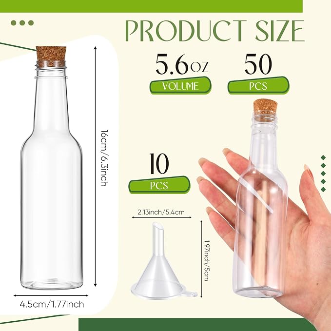 Tanlade 50 Pcs 5.6oz Plastic Sand Art Bottles - Image 2