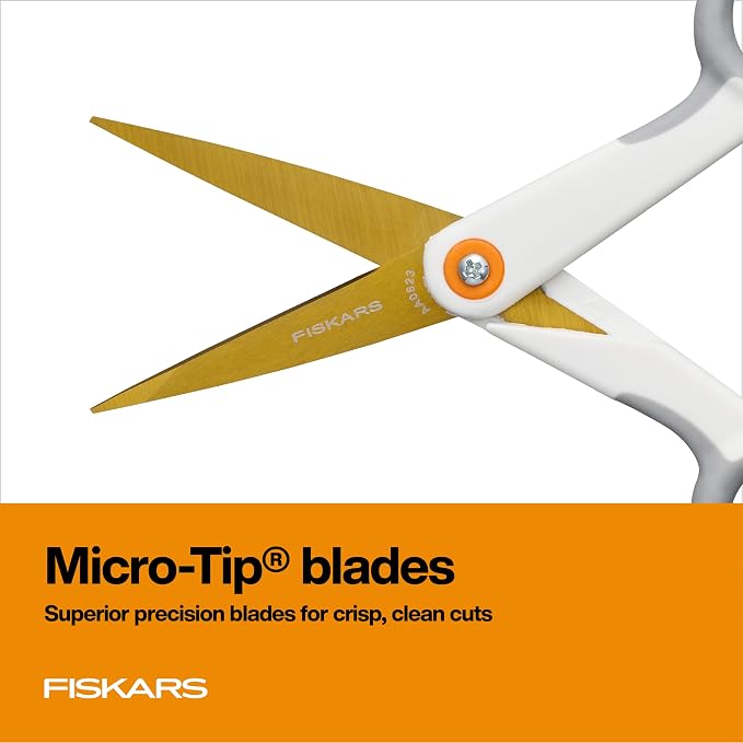 Fiskars Micro-Tip Scissors, Precision Cutting Shears, Titanium Blades & - Image 3