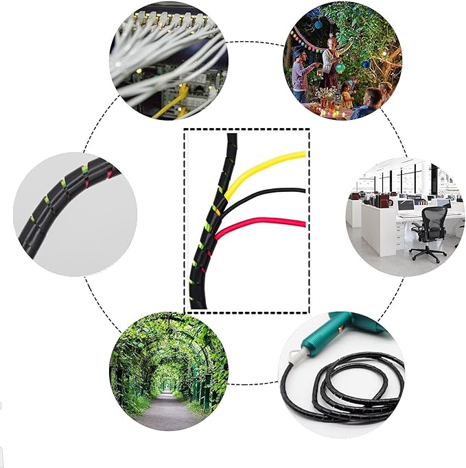 CSZD Spiral Cable Wrap, 10ft – 1/4 inch Spiral Wire Wrap Cord Covers Bundle - Image 7