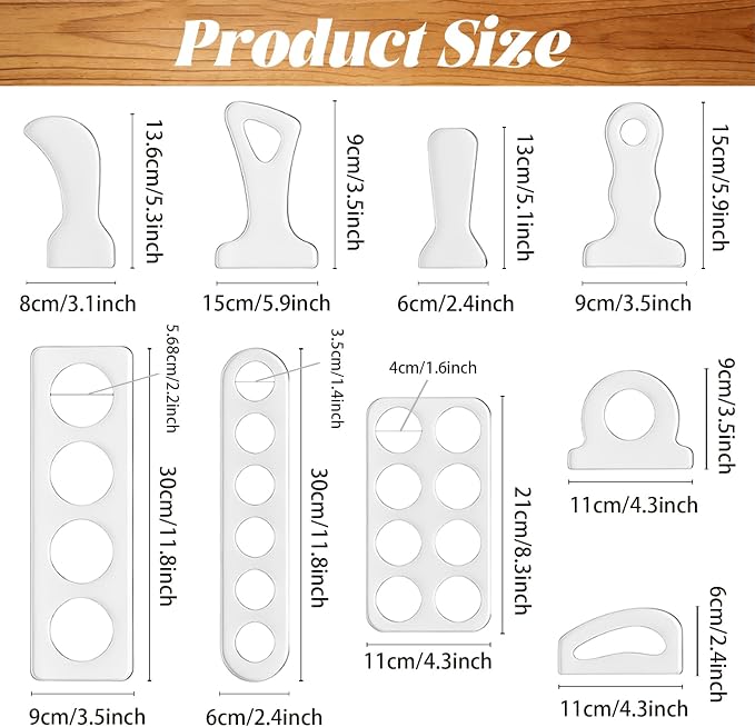 9PCS Acrylic Router Templates for Woodworking Flight Board Template for Tasting - Image 2