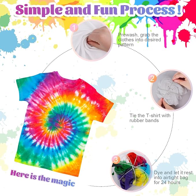 HTVRONT Tie Dye Kit for Large Groups, 20 Colors Tye Dye for Kids & Adults | - Image 6