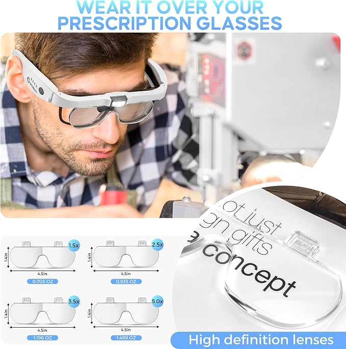 Magnifying Glass with Light, 1.5X-5.0X Magnifying Glasses, Rechargeable - Image 4