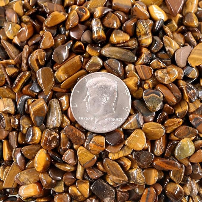 Decorative Rocks, 1 Lb/460g Tiger's Eye Stones Irregular Gem Pebbles Quartz - Image 7