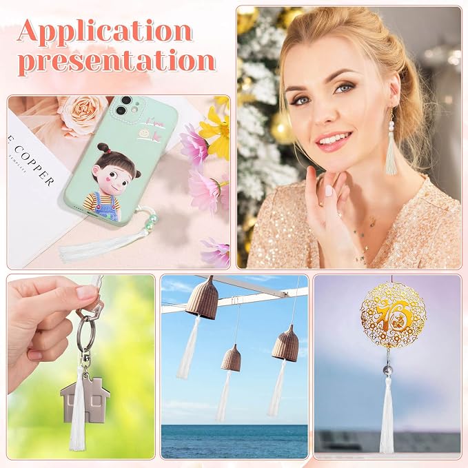 Bookmark Tassels Bulk, Cridoz 50Pcs Small Tassels Silky Handmade Soft Craft - Image 6