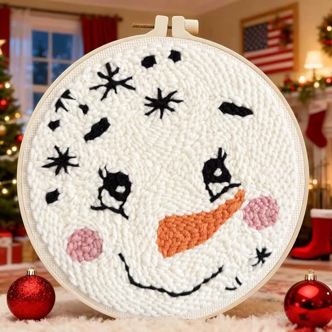 TCDZMYGS Christmas Punch Needle Kits, Winter Snowman Punch Needle Kits by TCDZMYGS