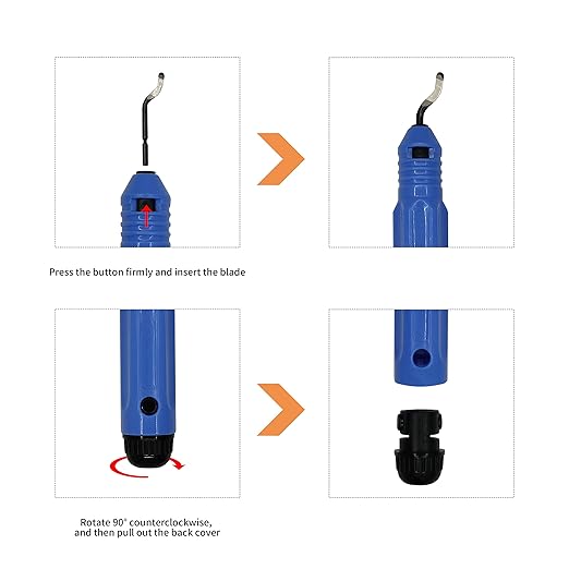 Deburring Tool Kit, a Anti-Slip Handle and Pack of 10 BS1010 Deburring Blades, for Wood, Metal, Plastic, Aluminum, Copper and Steel