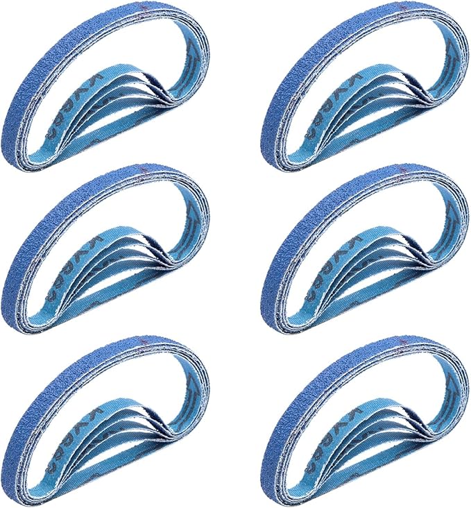 30 Pcs 3/8 x 13 Inch Zirconia Sanding Belts, 3/8x13 Sanding Belts 40 Grit for Air Belt Sander, Zirconia Sanding Belts for Woodworking, Metal Polishing, Derusting (3/8x13in, 40 Grit)