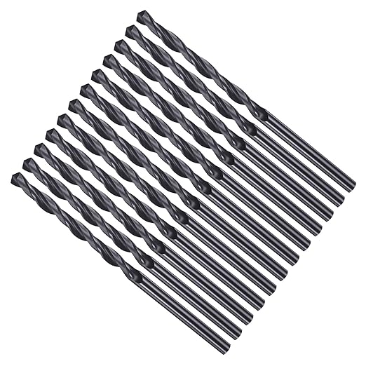 Drill Bit, 2.8mm Cutting Diameter, 4241 HSS Nitriding Black 118° Cutting Angle Versatile Jobber Bits - (Applications: for Drilling Plastic Wood Soft Metal), 12-Pieces
