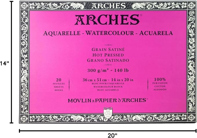 Arches Watercolor Paper Block, Hot Press, 140 pound - Image 3