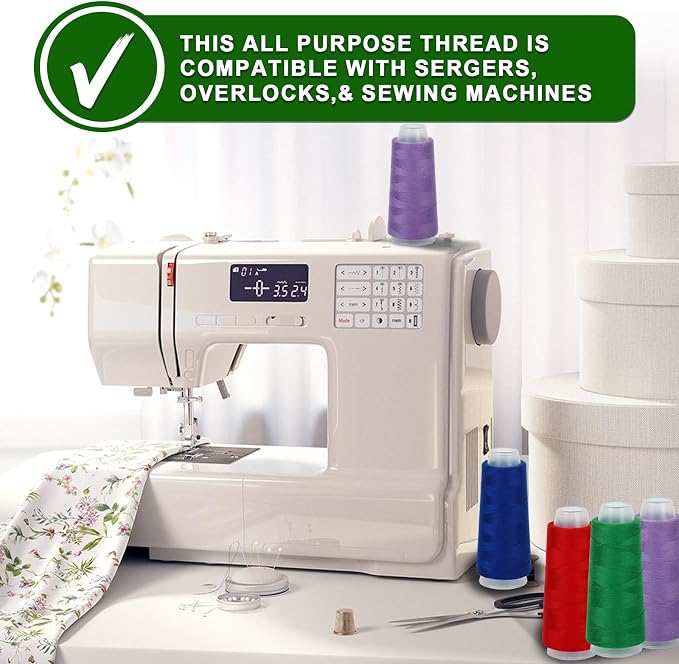 14 Pack Serger Thread Cones, 40S/2-1600 Yards Overlock Sewing Thread - Image 4