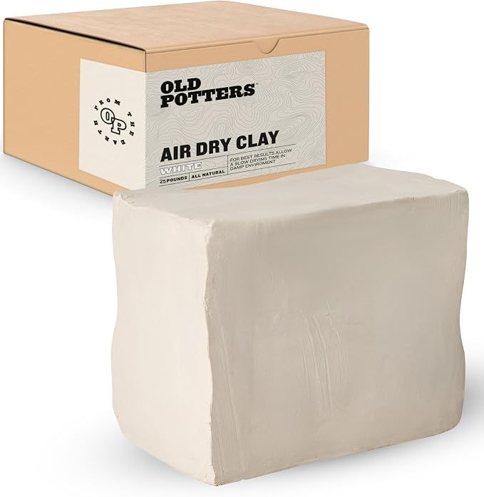 Old Potters Air Dry Modeling Clay, 25 lbs, All Natural Modeling Clay. Ideal by Old+Potters