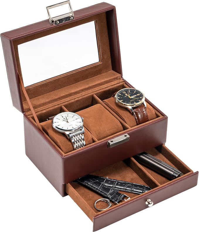 ProCase Watch Box, 3 Slot Watches Display Case by ProCase