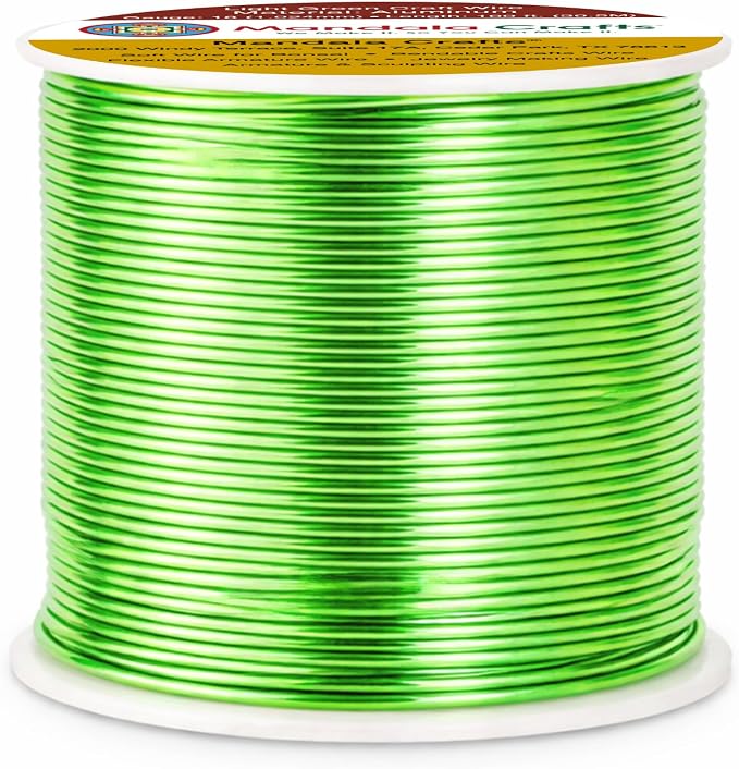 Mandala Crafts 18 Gauge Light Green Anodized Aluminum Craft Wire, 100 FT | - Image 2