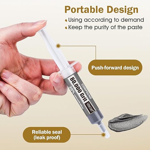 8 Pack Diamond Polishing Compound,Diamond Polishing Paste 80000 to 500 Grit with 30% Concentration of Diamond Powders,Lapping Compound for Glass Metal Marble Rock Watch Jewelry Scratch Remover Repair