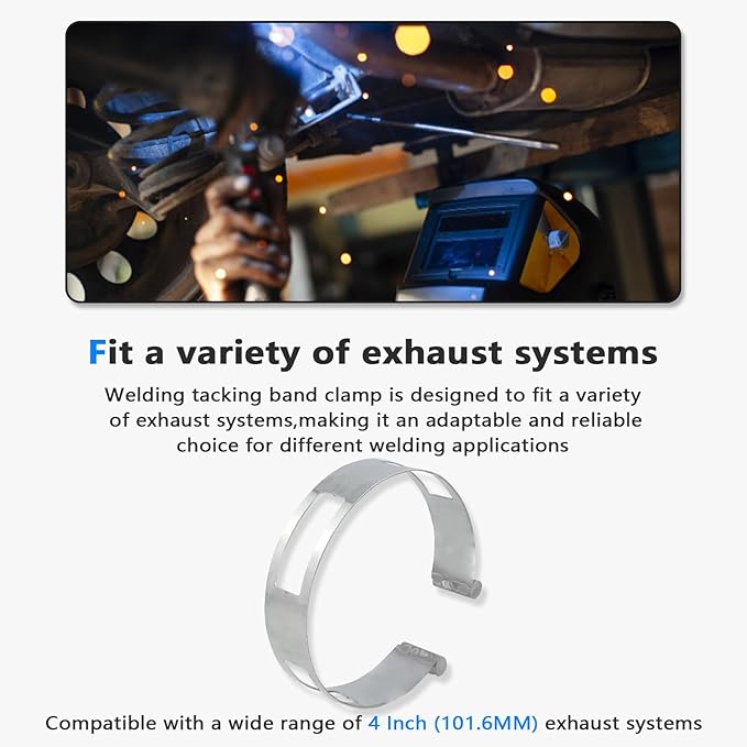 4 Inch (101.6MM) Stainless Steel Welding Tacking Band Clamp,Clamp-On Exhaust Pipe Tacking Band for Welding Fabrication