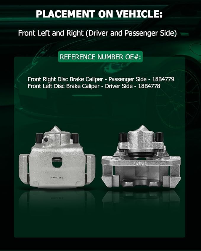 SCITOO Front Left+Right Brake Calipers With Bracket 18B4778 18B4779 Compatible For Ford For Escape 2001-2007 For Mazda Tribute 2001-2006 For Mercury Mariner 2005-2007