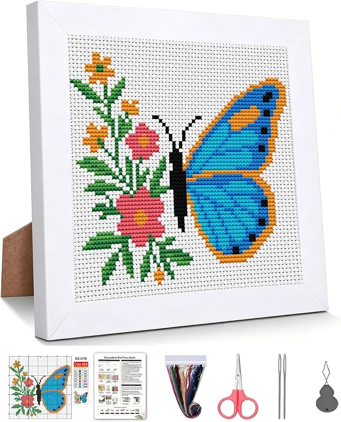WUSARPLY Butterfly Stamped Cross Stitch Kits by WUSARPLY