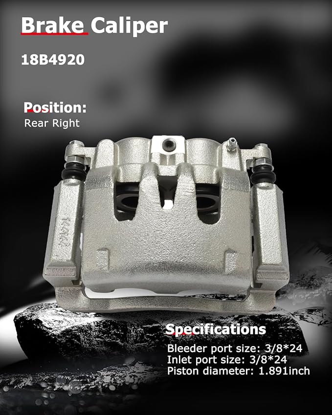 cciyu Rear Right Brake Caliper Assembly w/Bracket 18B4920 2005 2006 2007 For Ford For F-250 Super Duty,2005 2006 2007 For Ford For F-350 Super Duty