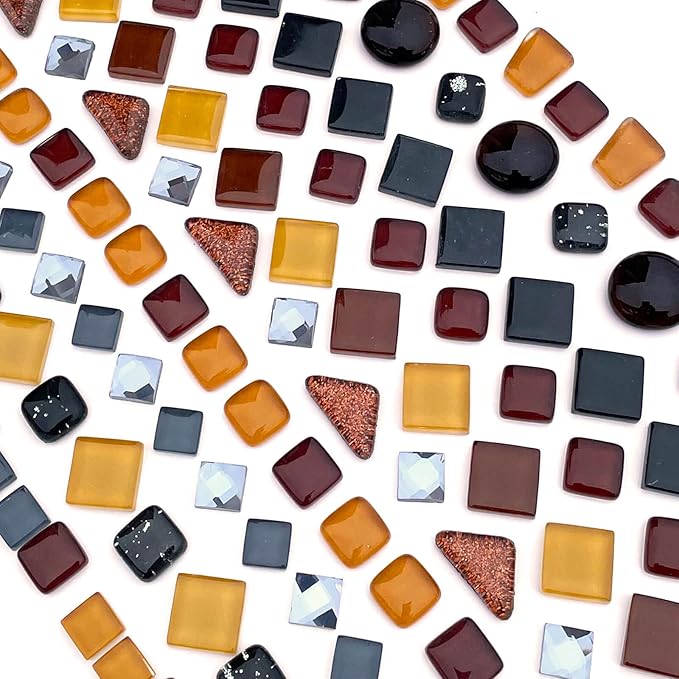 LITMIND 1.1LB Coffee Blend Irregular Crystal Glass Mosaic Tiles - Image 3
