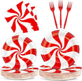 100Pcs Christmas Peppermint Paper Plates and Napkins Party Supplies Candy Cane by Qyeahkj