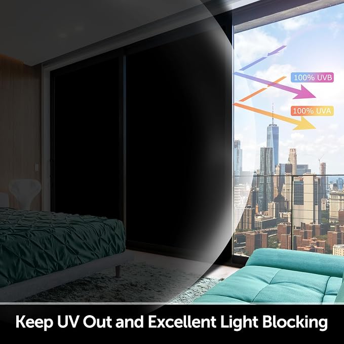 HIDBEA Mirror Blackout Window Film, 100% Light Blocking Room Darkening Window - Image 3