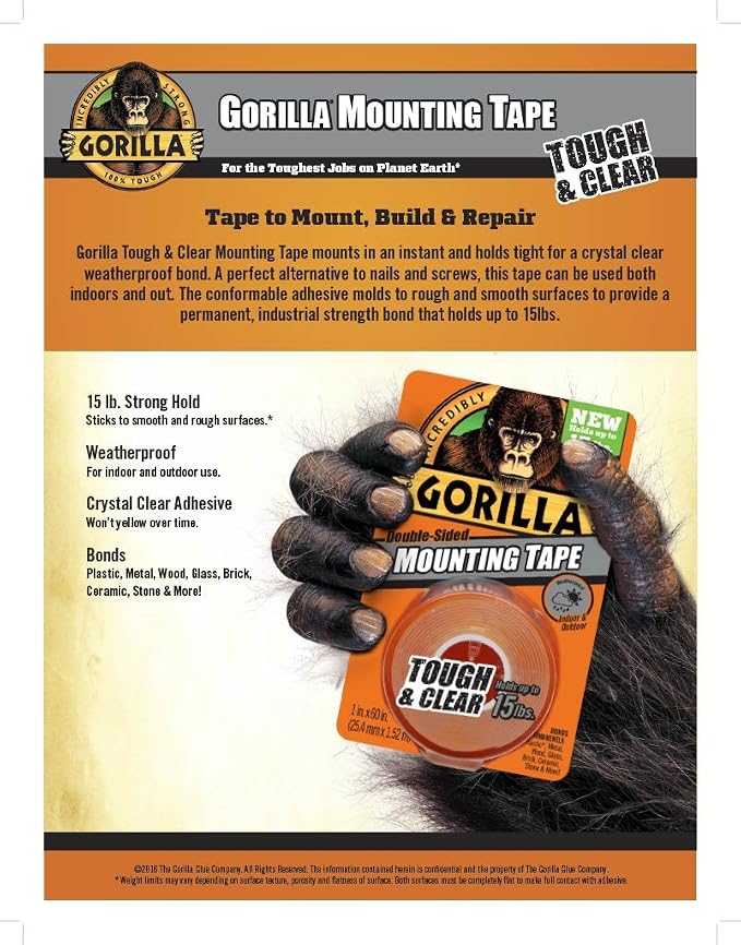 Gorilla Tough & Clear Double Sided Mounting Tape - Image 3