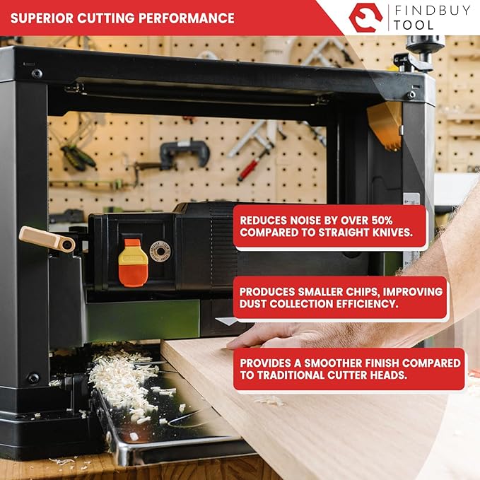 FINDBUYTOOL Helical Cutterhead for Delta 6" Jointer 37-190 37-195 37-196 37-275X 37-866X 52-858 52-866X with Carbide Inserts, Smooth Finish, Low Noise, Compatible with Woodworking Tools