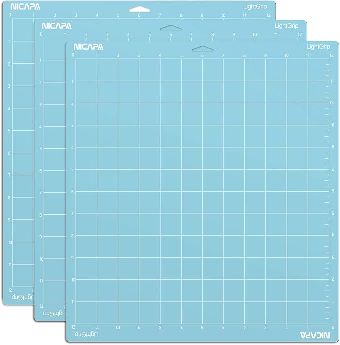 Light Grip Cutting Mat for Cricut Maker 3/Maker/Explore 3/Air 2/Air/One Light by NICAPA