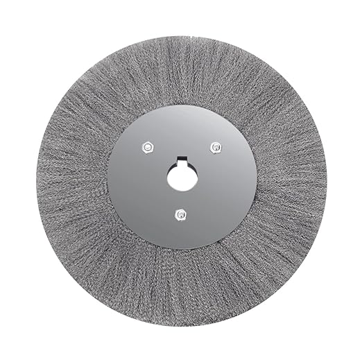 8 Inch Stainless Steel Wire Crimped Wheel Brush with 1-1/4" Bore for Angle Grinder Derusting Cleaning and Surface Polishing 1Pc