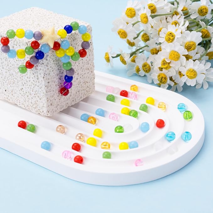 XSEINO About 1200PCS 6mm Original Color Glass Beads Bracelet Making Kit - Image 5