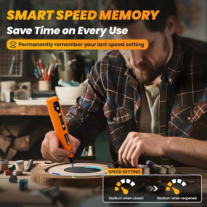 HARDELL Cordless Rotary Tool 3.7V 5-Speed Universal Chuck 71 Accessories | USB - Image 6
