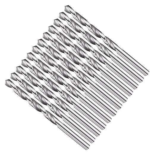 Drill Bit, 15/64" Cutting Diameter, 4241 HSS 118° Cutting Angle Uncoated Bright Versatile Jobber Bits - (Applications: for Drilling Plastic Wood Soft Metal), 12-Pieces