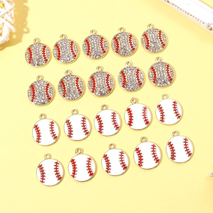 20PCS Sports Charms Enamel Basketball Baseball Pendant Charms - Image 3