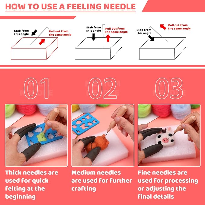Yizzvb Needle Felting Kit, Wool Roving 24 Colors Set, Needle Wool Felting Tools - Image 5