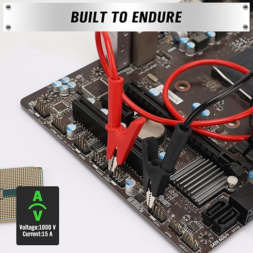 SWANLAKE 2-Piece Dual-Ended Alligator Clip Test Leads, 1000V 15A 3.5ft/1M Electrical Alligator Clips, Flexible Copper Cable Crocodile Clip, Electrical Wires with Gator Clips